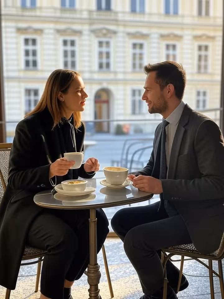 Diskrete Begegnung in einem Grazer Café