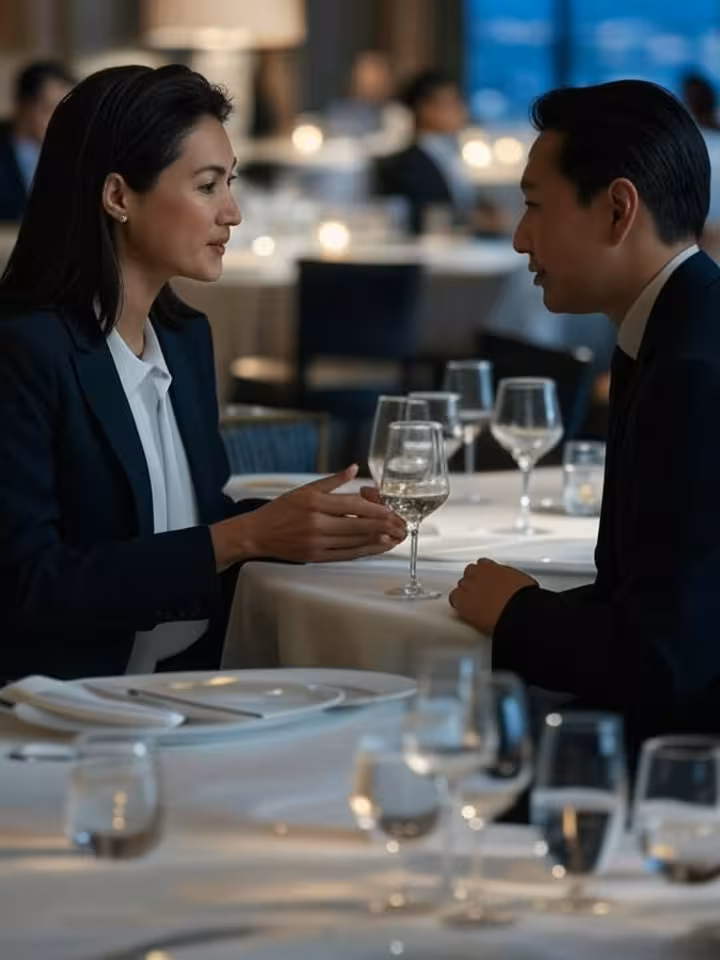 Diskretes erstes Date beim Sugar Dating in gehobenem Restaurant in Österreich